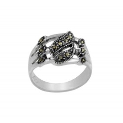 Marcasite Large And Small Leafs Women's Ring
